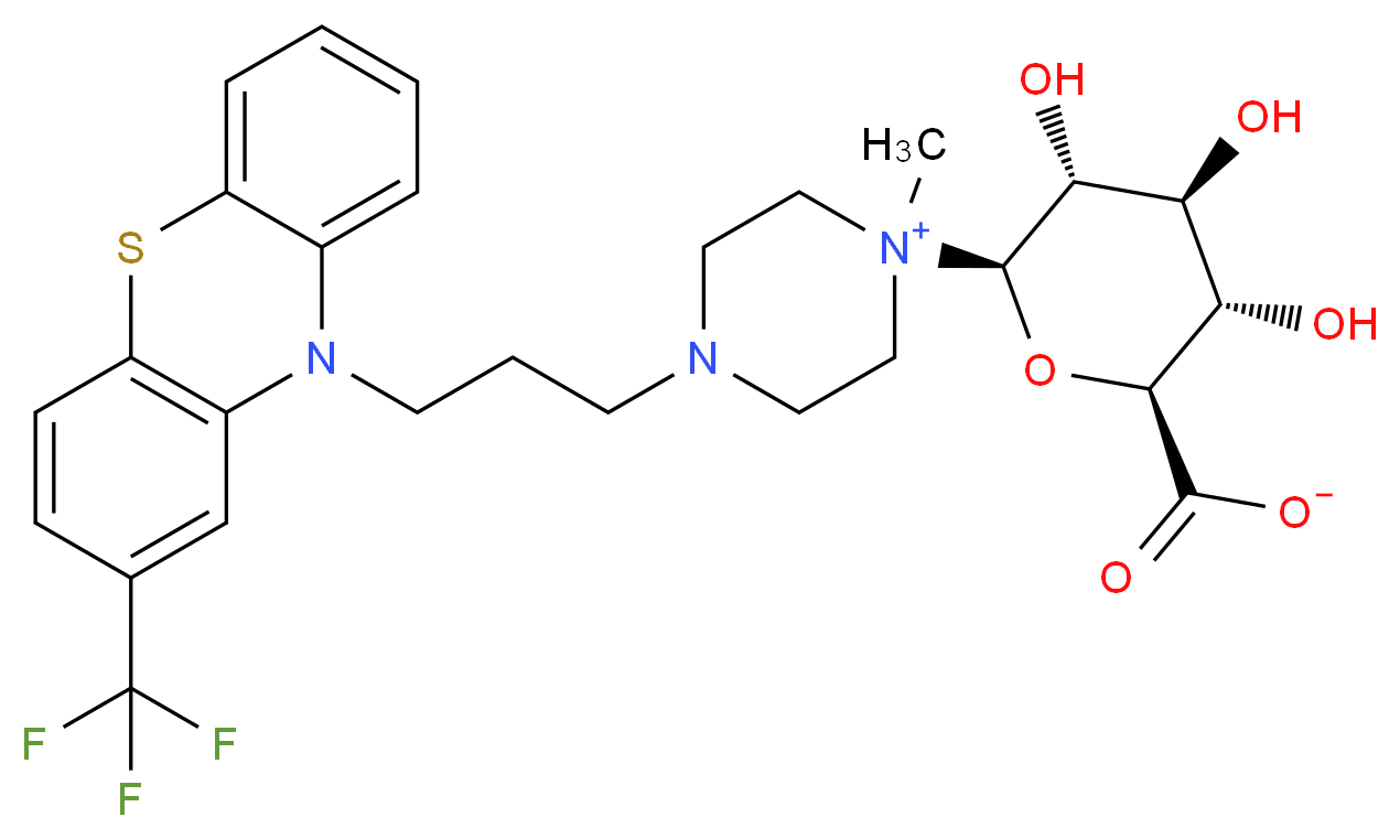 1-[(2R,3R,4S,5S,6S)-6-carboxylato-3,4,5-trihydroxyoxan-2-yl]-1-methyl-4-{3-[2-(trifluoromethyl)-10H-phenothiazin-10-yl]propyl}piperazin-1-ium_分子结构_CAS_165602-90-4