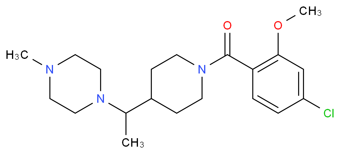 1-{1-[1-(4-chloro-2-methoxybenzoyl)-4-piperidinyl]ethyl}-4-methylpiperazine_分子结构_CAS_)