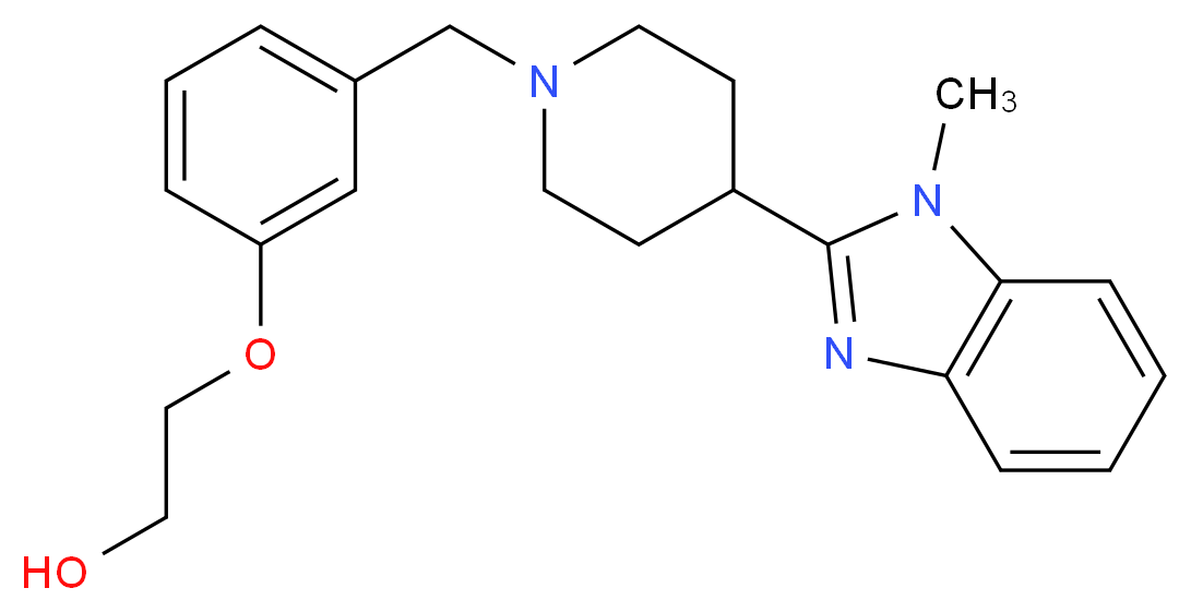 2-(3-{[4-(1-methyl-1H-benzimidazol-2-yl)-1-piperidinyl]methyl}phenoxy)ethanol_分子结构_CAS_)