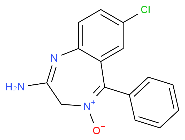2-amino-7-chloro-5-phenyl-3H-1,4-benzodiazepin-4-ium-4-olate_分子结构_CAS_7722-15-8