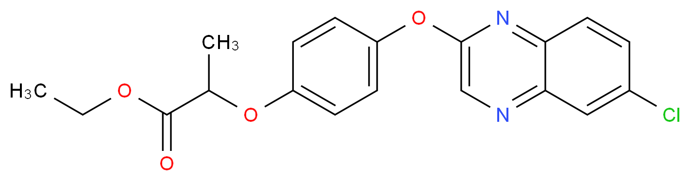 ethyl 2-{4-[(6-chloroquinoxalin-2-yl)oxy]phenoxy}propanoate_分子结构_CAS_76578-14-8