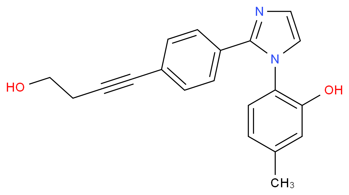 2-{2-[4-(4-hydroxybut-1-yn-1-yl)phenyl]-1H-imidazol-1-yl}-5-methylphenol_分子结构_CAS_)