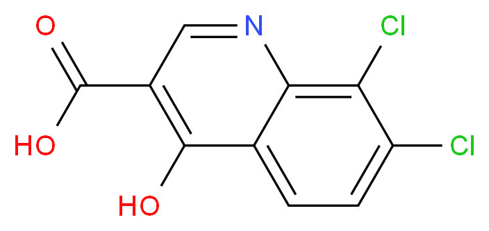 7,8-dichloro-4-hydroxyquinoline-3-carboxylic acid_分子结构_CAS_144061-33-6