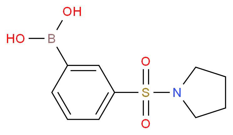 3-(1-吡咯烷基磺酰基)苯硼酸_分子结构_CAS_871329-61-2)
