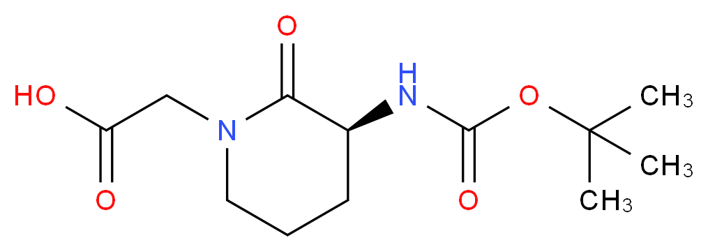 (S)-2-((3-Boc-Amino)-2-oxopiperidin-1-yl)acetic acid_分子结构_CAS_74411-97-5)