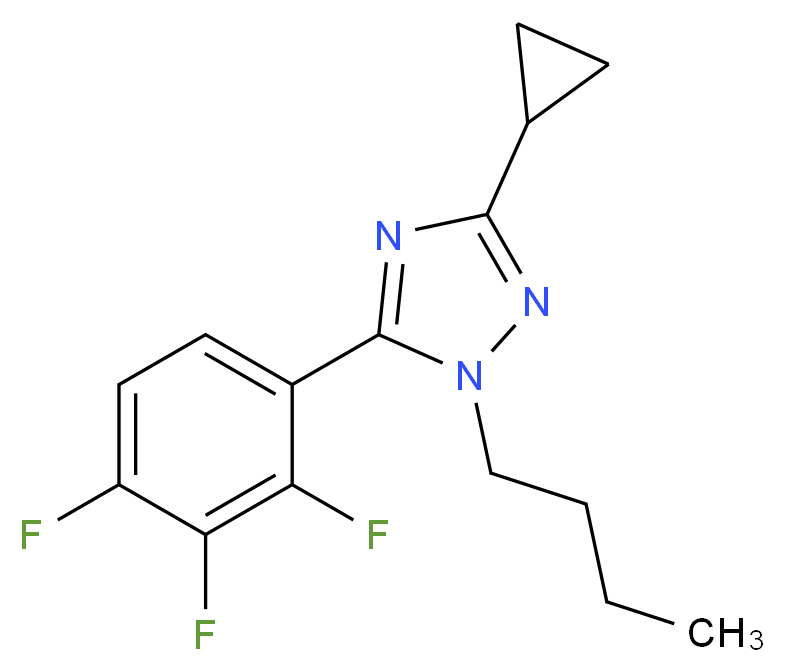 1-butyl-3-cyclopropyl-5-(2,3,4-trifluorophenyl)-1H-1,2,4-triazole_分子结构_CAS_)