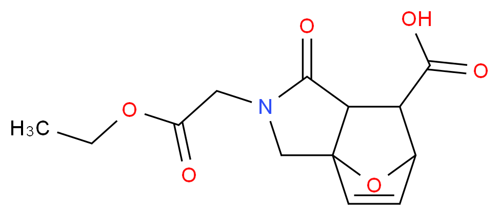 3-(2-ethoxy-2-oxoethyl)-4-oxo-10-oxa-3-azatricyclo[5.2.1.0^{1,5}]dec-8-ene-6-carboxylic acid_分子结构_CAS_436811-04-0