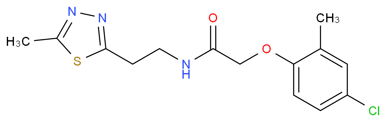 2-(4-chloro-2-methylphenoxy)-N-[2-(5-methyl-1,3,4-thiadiazol-2-yl)ethyl]acetamide_分子结构_CAS_)