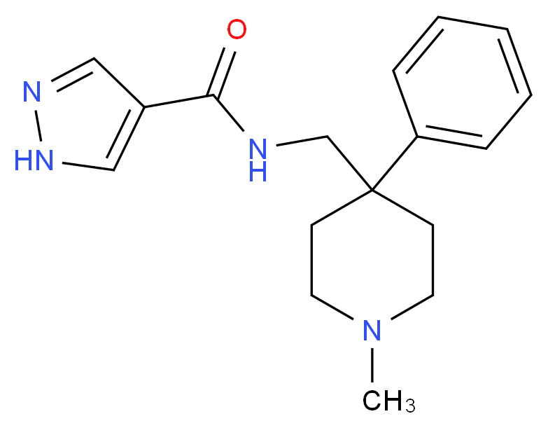 N-[(1-methyl-4-phenylpiperidin-4-yl)methyl]-1H-pyrazole-4-carboxamide_分子结构_CAS_)