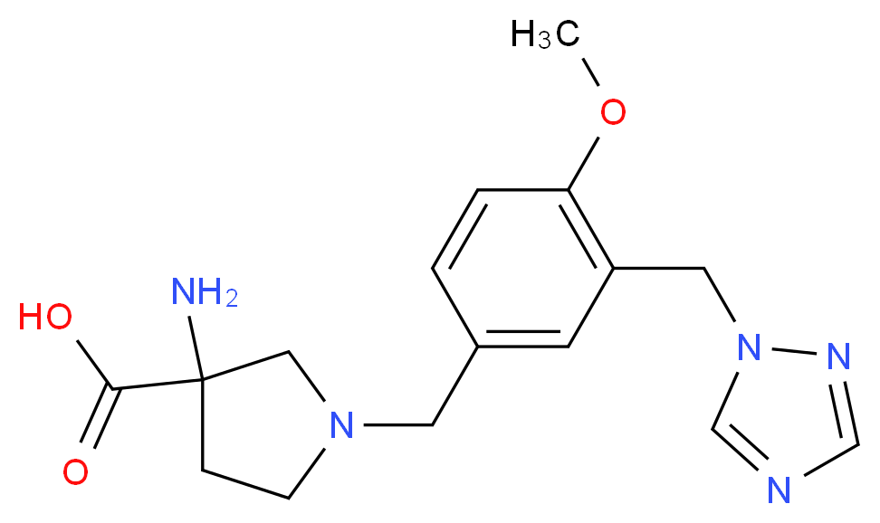 3-amino-1-[4-methoxy-3-(1H-1,2,4-triazol-1-ylmethyl)benzyl]pyrrolidine-3-carboxylic acid_分子结构_CAS_)
