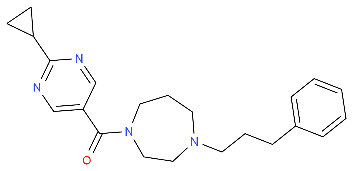 1-[(2-cyclopropyl-5-pyrimidinyl)carbonyl]-4-(3-phenylpropyl)-1,4-diazepane_分子结构_CAS_)
