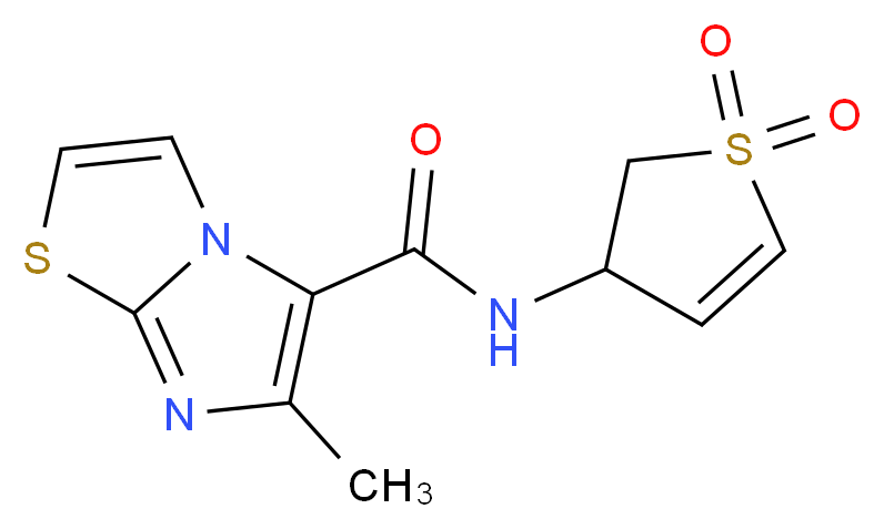 N-(1,1-dioxido-2,3-dihydro-3-thienyl)-6-methylimidazo[2,1-b][1,3]thiazole-5-carboxamide_分子结构_CAS_)