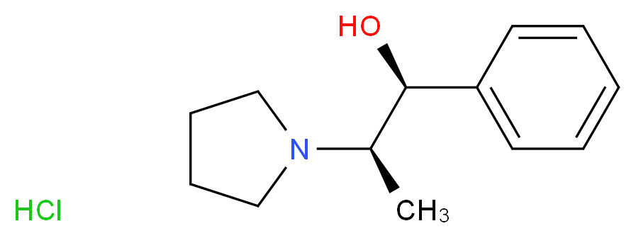 (1S,2R)-1-phenyl-2-(pyrrolidin-1-yl)propan-1-ol hydrochloride_分子结构_CAS_123620-80-4