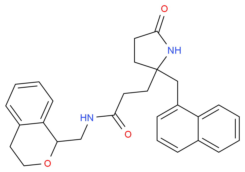 N-(3,4-dihydro-1H-isochromen-1-ylmethyl)-3-[2-(1-naphthylmethyl)-5-oxo-2-pyrrolidinyl]propanamide_分子结构_CAS_)