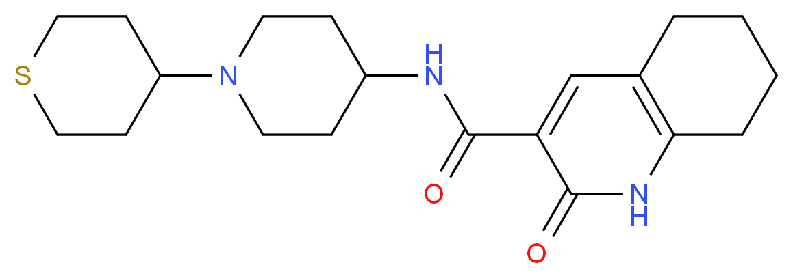 2-oxo-N-[1-(tetrahydro-2H-thiopyran-4-yl)piperidin-4-yl]-1,2,5,6,7,8-hexahydroquinoline-3-carboxamide_分子结构_CAS_)