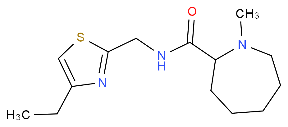 N-[(4-ethyl-1,3-thiazol-2-yl)methyl]-1-methyl-2-azepanecarboxamide_分子结构_CAS_)