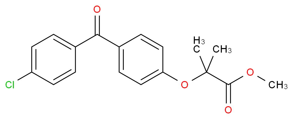 methyl 2-[4-(4-chlorobenzoyl)phenoxy]-2-methylpropanoate_分子结构_CAS_42019-07-8