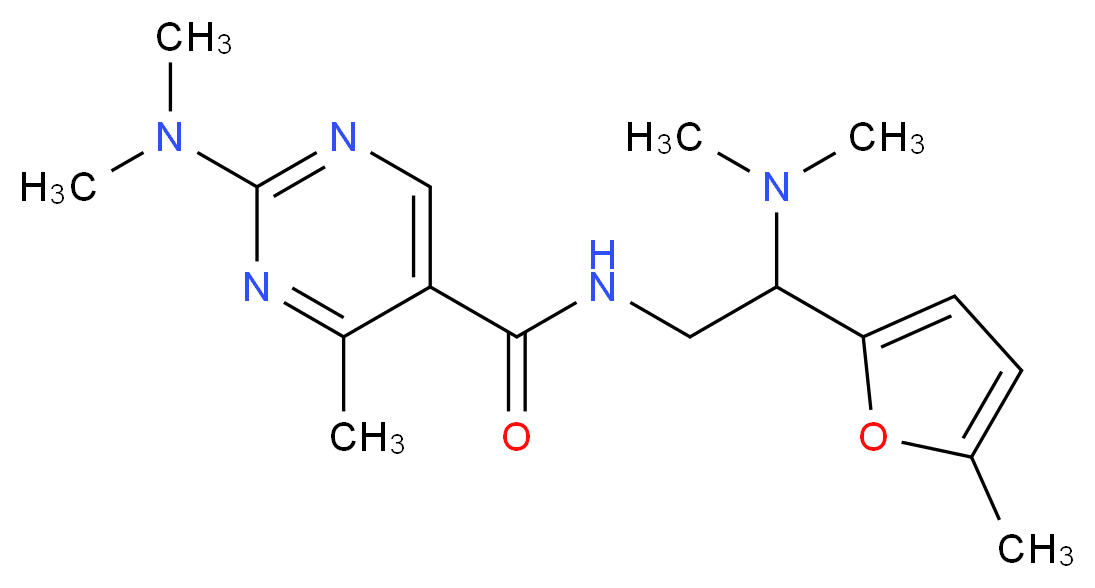 2-(dimethylamino)-N-[2-(dimethylamino)-2-(5-methyl-2-furyl)ethyl]-4-methyl-5-pyrimidinecarboxamide_分子结构_CAS_)