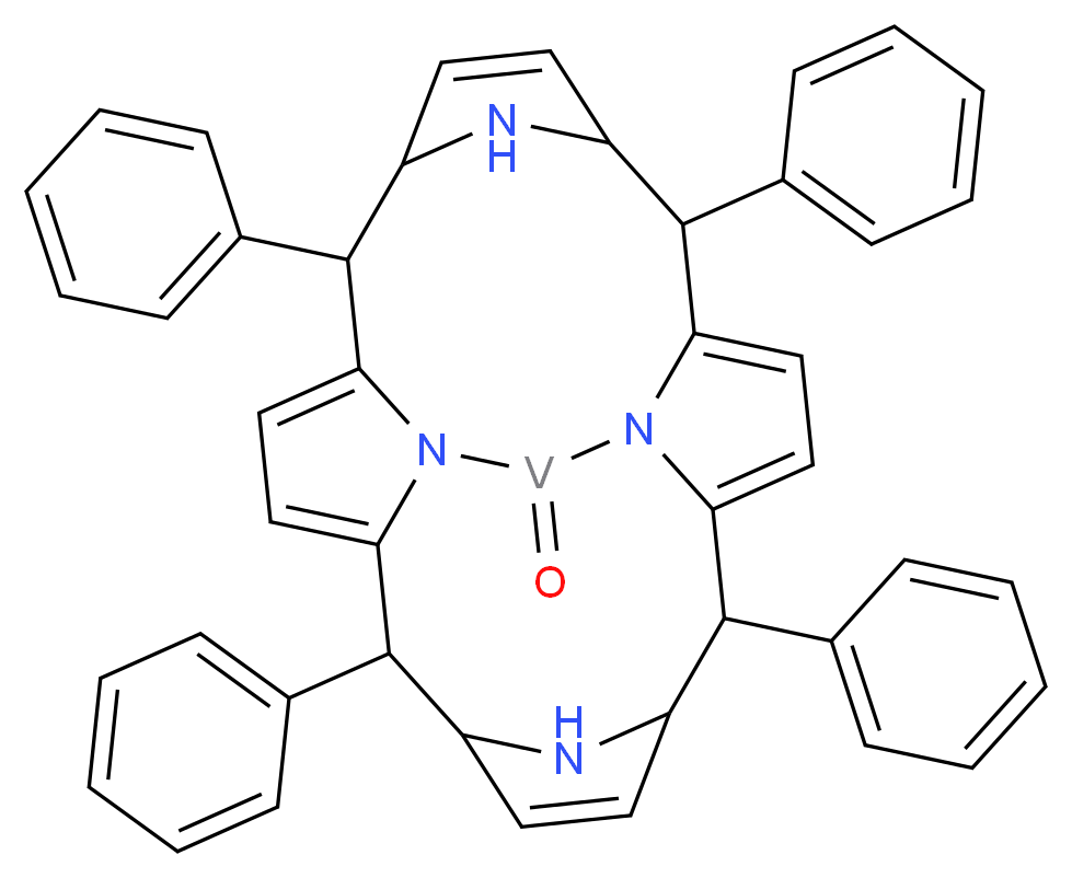 22-oxo-2,7,12,17-tetraphenyl-21,23,24,25-tetraaza-22-vanadahexacyclo[9.9.3.1<sup>3</sup>,<sup>6</sup>.1<sup>1</sup><sup>3</sup>,<sup>1</sup><sup>6</sup>.0<sup>8</sup>,<sup>2</sup><sup>3</sup>.0<sup>1</sup><sup>8</sup>,<sup>2</sup><sup>1</sup>]pentacosa-1(20),4,8,10,14,18-hexaene_分子结构_CAS_14705-63-6