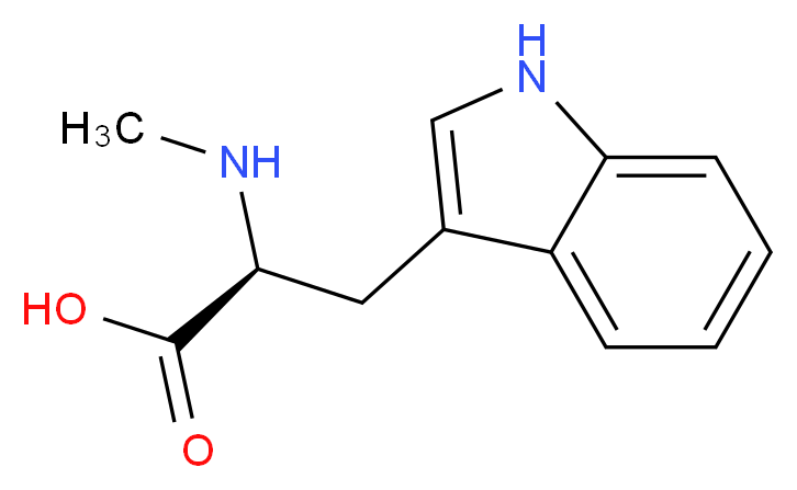 (2S)-3-(1H-indol-3-yl)-2-(methylamino)propanoic acid_分子结构_CAS_526-31-8