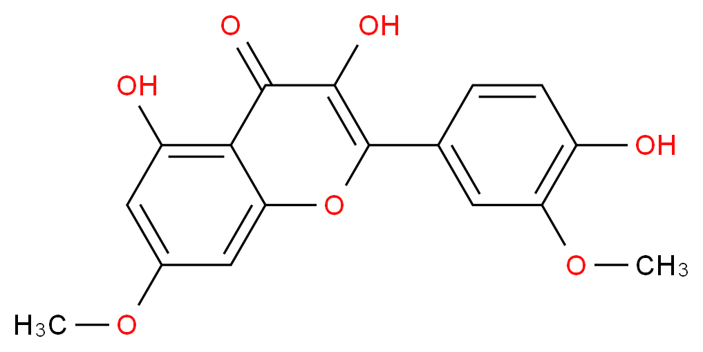 3,5-dihydroxy-2-(4-hydroxy-3-methoxyphenyl)-7-methoxy-4H-chromen-4-one_分子结构_CAS_552-54-5