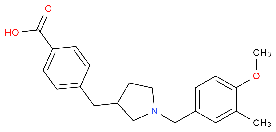 4-{[1-(4-methoxy-3-methylbenzyl)pyrrolidin-3-yl]methyl}benzoic acid_分子结构_CAS_)