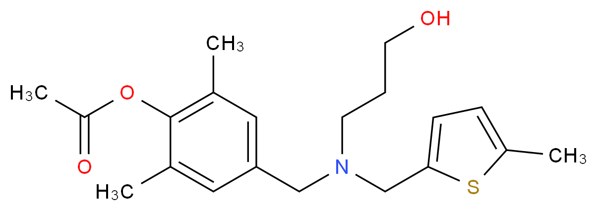 4-({(3-hydroxypropyl)[(5-methyl-2-thienyl)methyl]amino}methyl)-2,6-dimethylphenyl acetate_分子结构_CAS_)