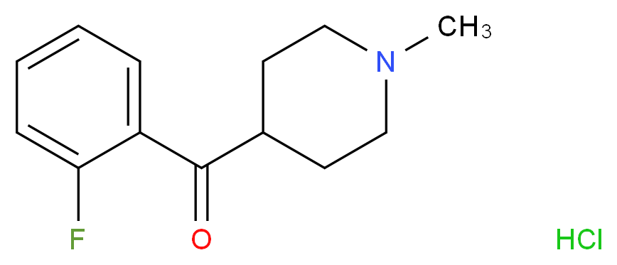 (2-Fluorophenyl)(1-methyl-4-piperidinyl)-methanone Hydrochloride_分子结构_CAS_64671-30-3)