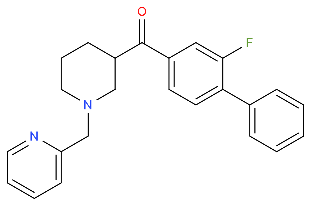 (2-fluoro-4-biphenylyl)[1-(2-pyridinylmethyl)-3-piperidinyl]methanone_分子结构_CAS_)