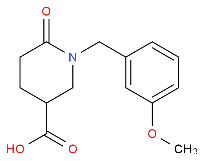 1-(3-methoxybenzyl)-6-oxo-3-piperidinecarboxylic acid_分子结构_CAS_)