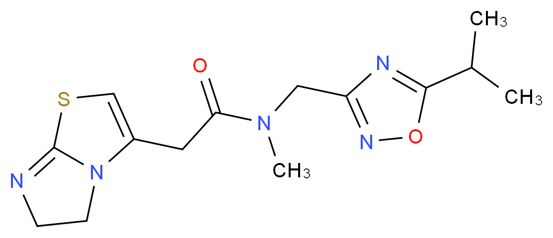 2-(5,6-dihydroimidazo[2,1-b][1,3]thiazol-3-yl)-N-[(5-isopropyl-1,2,4-oxadiazol-3-yl)methyl]-N-methylacetamide_分子结构_CAS_)