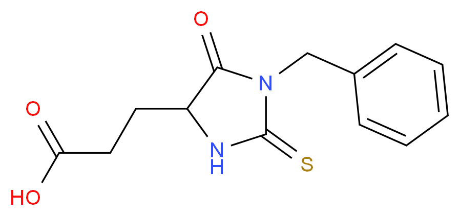 3-(1-benzyl-5-oxo-2-thioxoimidazolidin-4-yl)propanoic acid_分子结构_CAS_52689-20-0)
