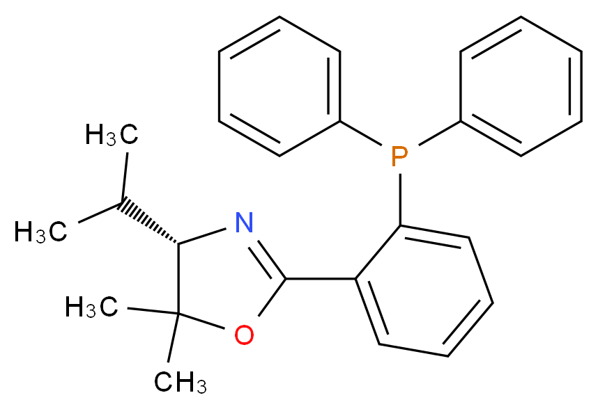 (4S)-2-[2-(diphenylphosphanyl)phenyl]-5,5-dimethyl-4-(propan-2-yl)-4,5-dihydro-1,3-oxazole_分子结构_CAS_1152313-76-2