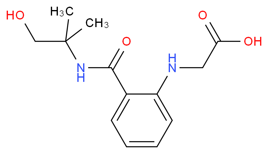 [(2-{[(2-hydroxy-1,1-dimethylethyl)amino]carbonyl}phenyl)amino]acetic acid_分子结构_CAS_)