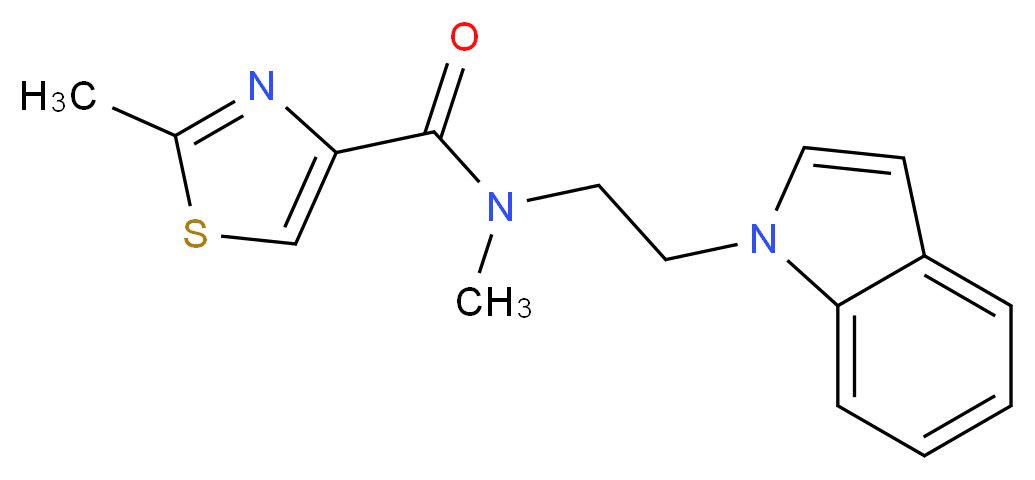 N-[2-(1H-indol-1-yl)ethyl]-N,2-dimethyl-1,3-thiazole-4-carboxamide_分子结构_CAS_)