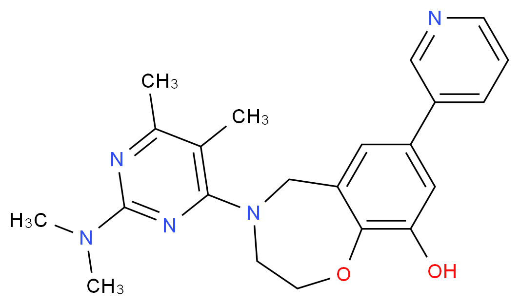 4-[2-(dimethylamino)-5,6-dimethylpyrimidin-4-yl]-7-pyridin-3-yl-2,3,4,5-tetrahydro-1,4-benzoxazepin-9-ol_分子结构_CAS_)