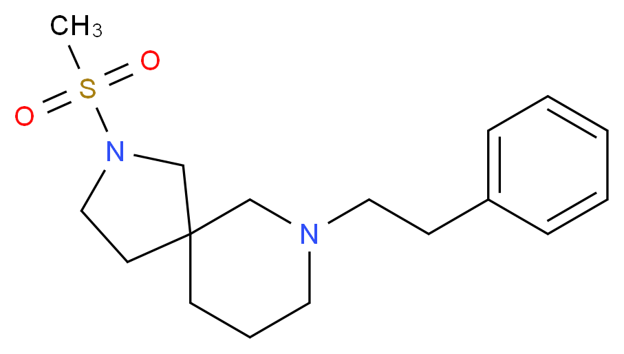 2-(methylsulfonyl)-7-(2-phenylethyl)-2,7-diazaspiro[4.5]decane_分子结构_CAS_)