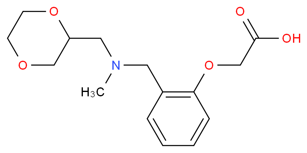 (2-{[(1,4-dioxan-2-ylmethyl)(methyl)amino]methyl}phenoxy)acetic acid_分子结构_CAS_)