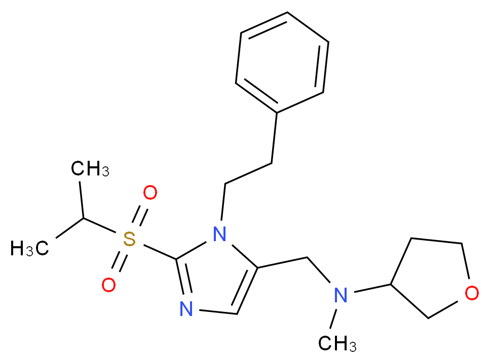 N-{[2-(isopropylsulfonyl)-1-(2-phenylethyl)-1H-imidazol-5-yl]methyl}-N-methyltetrahydro-3-furanamine_分子结构_CAS_)