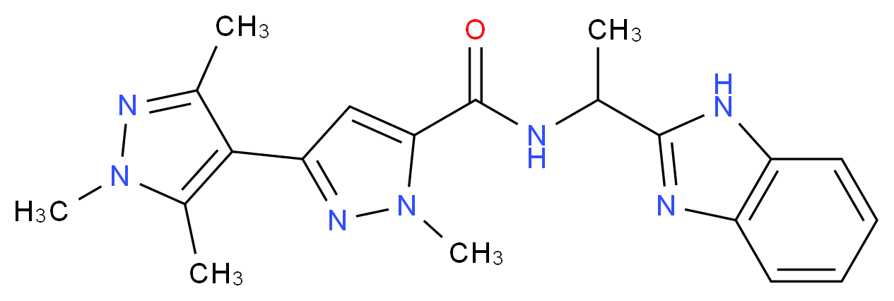 N-[1-(1H-benzimidazol-2-yl)ethyl]-1,1',3',5'-tetramethyl-1H,1'H-3,4'-bipyrazole-5-carboxamide_分子结构_CAS_)