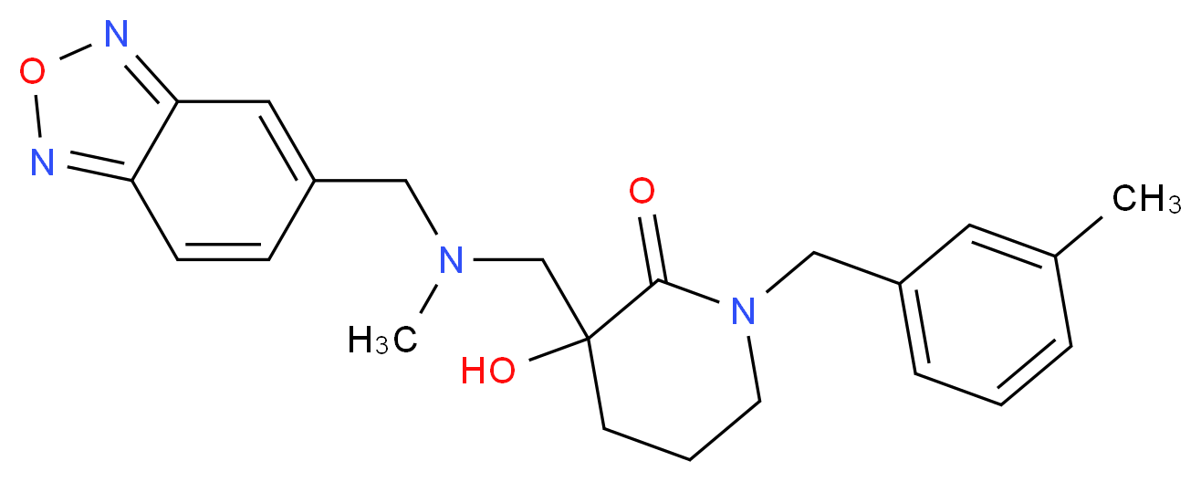 3-{[(2,1,3-benzoxadiazol-5-ylmethyl)(methyl)amino]methyl}-3-hydroxy-1-(3-methylbenzyl)piperidin-2-one_分子结构_CAS_)
