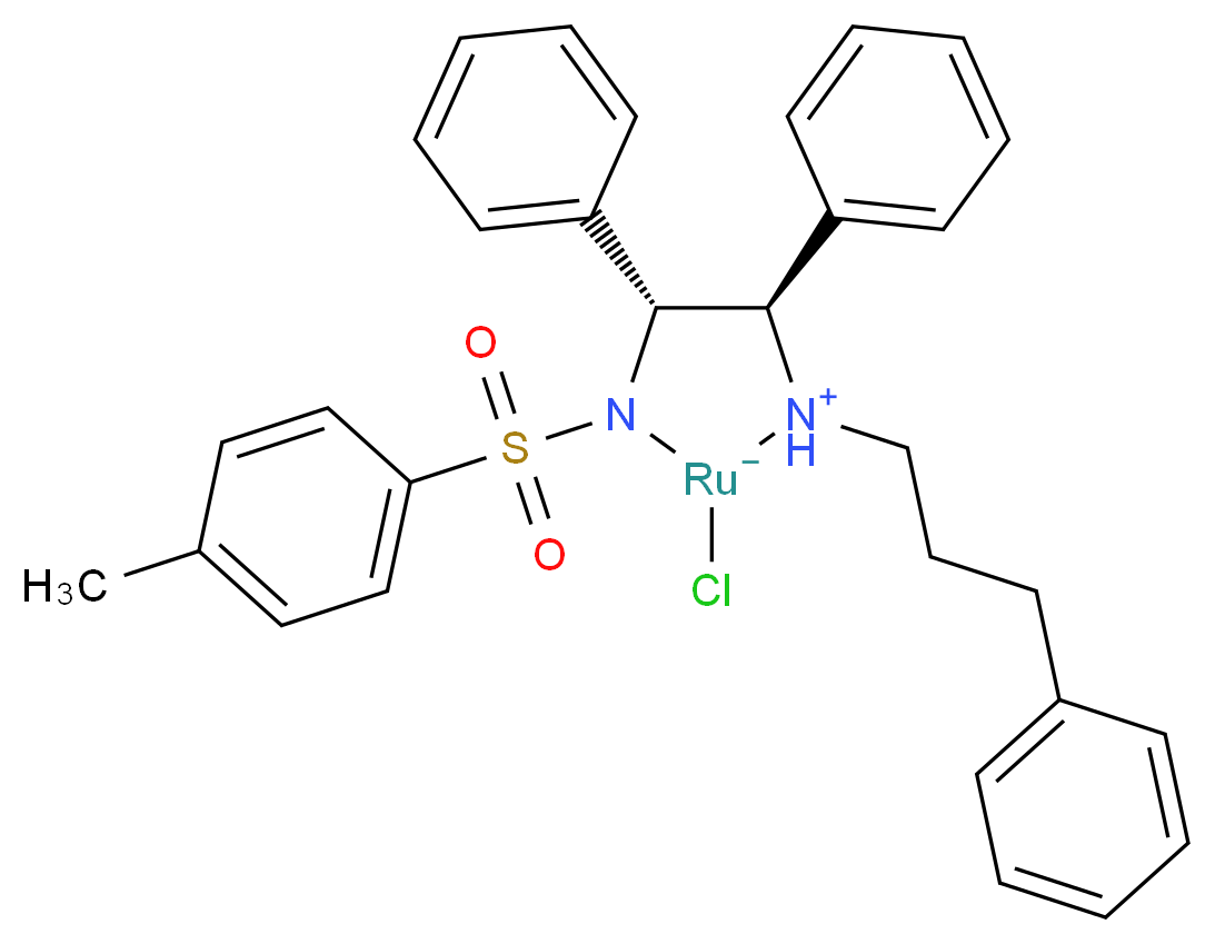 (4R,5R)-2-chloro-3-(4-methylbenzenesulfonyl)-4,5-diphenyl-1-(3-phenylpropyl)-1,3-diaza-2-ruthenacyclopentan-1-ium-2-uide_分子结构_CAS_1192620-83-9