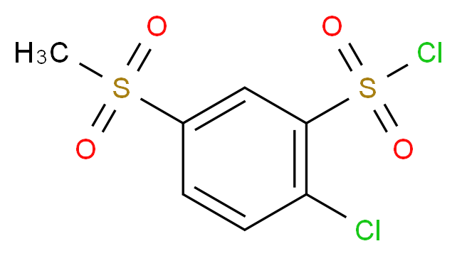 2-chloro-5-(methylsulfonyl)benzenesulfonyl chloride_分子结构_CAS_90084-62-1)