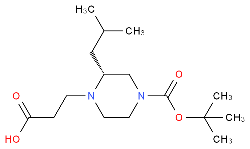 3-[(2R)-4-[(tert-butoxy)carbonyl]-2-(2-methylpropyl)piperazin-1-yl]propanoic acid_分子结构_CAS_1240589-23-4