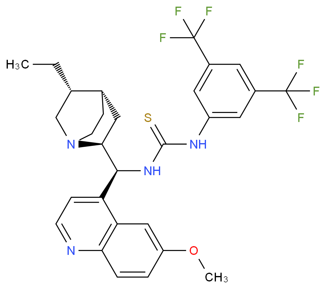 N-[3,5-双(三氟甲基)苯基]-N′-[(8a,9S)-10,11-二氢-6′-甲氧基-9-金鸡宁]硫脲_分子结构_CAS_852913-19-0)