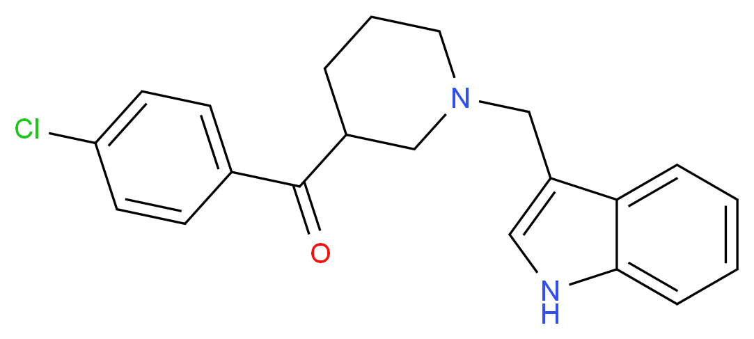 (4-chlorophenyl)[1-(1H-indol-3-ylmethyl)-3-piperidinyl]methanone_分子结构_CAS_)