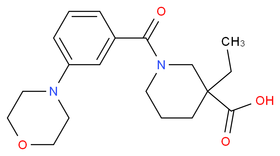 3-ethyl-1-[3-(4-morpholinyl)benzoyl]-3-piperidinecarboxylic acid_分子结构_CAS_)