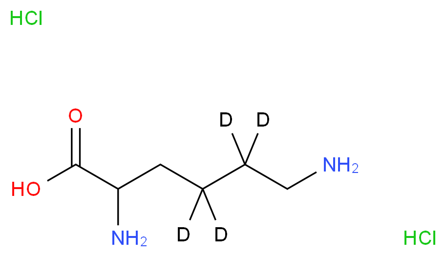 2,6-diamino(4,4,5,5-<sup>2</sup>H<sub>4</sub>)hexanoic acid dihydrochloride_分子结构_CAS_284664-88-6