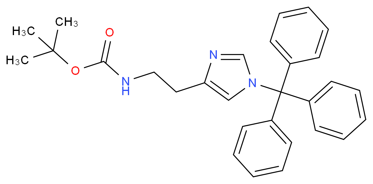 tert-butyl N-{2-[1-(triphenylmethyl)-1H-imidazol-4-yl]ethyl}carbamate_分子结构_CAS_327160-17-8