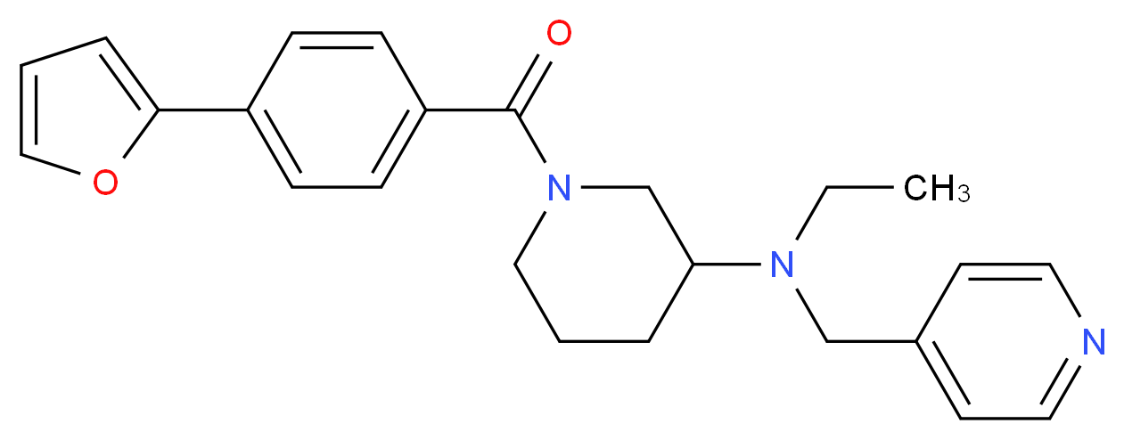 N-ethyl-1-[4-(2-furyl)benzoyl]-N-(4-pyridinylmethyl)-3-piperidinamine_分子结构_CAS_)